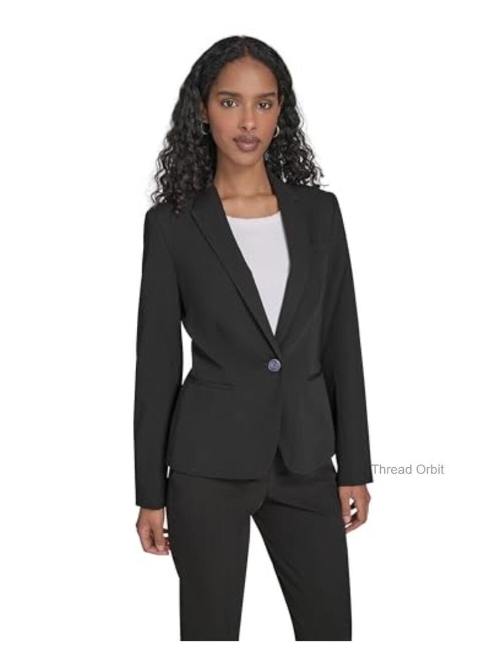 Women's Single Button Tailored Business Blazer Notch Lapel Long Sleeve